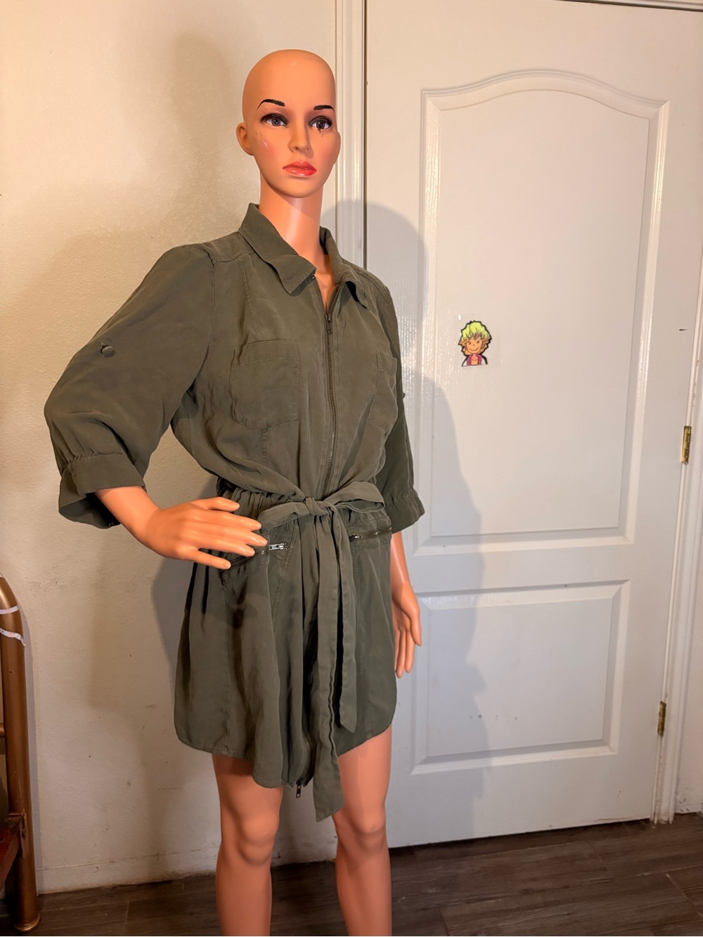 INC Silk Olive Green Dress